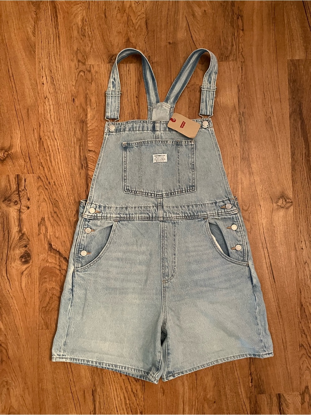 NWT Levi’s Vintage Cuffed Overall Shorts - Picture 6 of 13